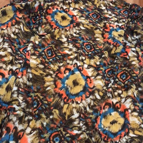 Apt. 9 Colorful Flutter Sleeve Ruffle Peplum Blouse Size Petite Small - Picture 8 of 12